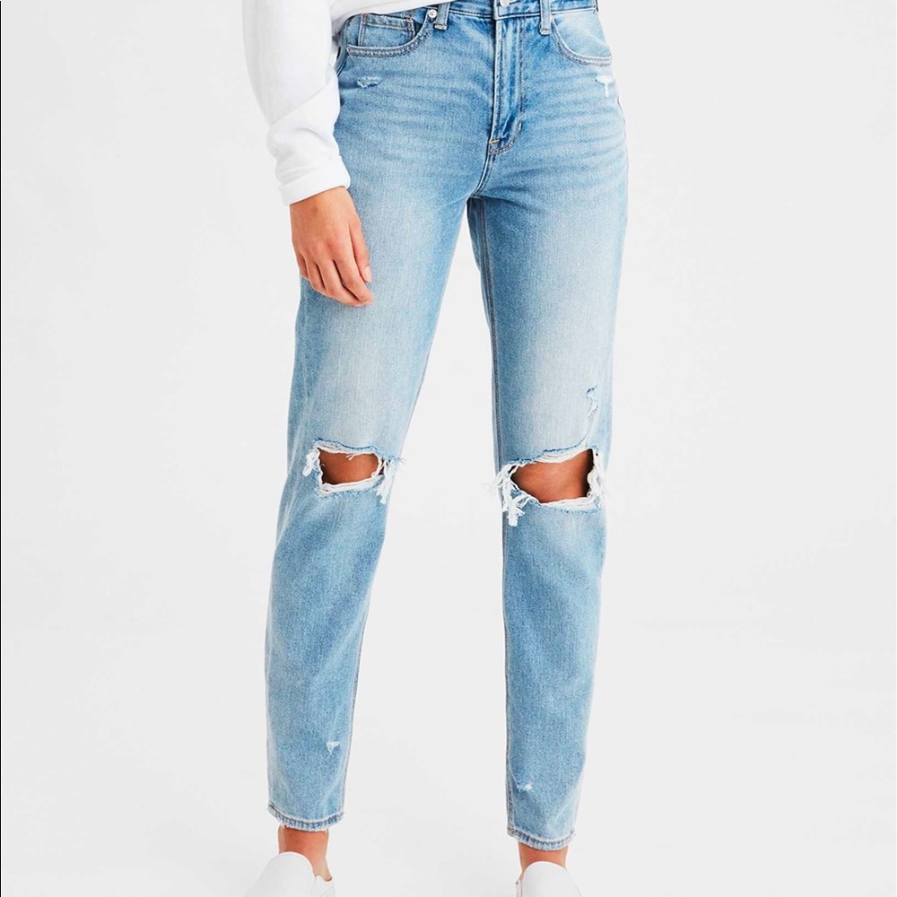American Eagle Ripped Mom Jeans